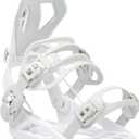 XCMAN Rear Step in Style Snowboard Bindings Lightweight Rear Entry All-Mountain Bindings for Men Women Easy in and Out (X-Large, White)