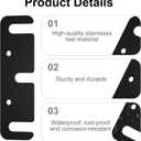 Door Hinge Shims - 0.035 Inches, 15 Pack Laser-Cut Stainless Steel Kit - Safety Rounded Corners, Corrosion Resistant, Fix Sagging Doors Without Replacing Hinges (Matte Black, 3.5")