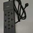 Belkin 12-Outlet Surge Protector Power Strip w/ 12 AC Outlets & 8ft Flat Plug, UL-Listed Heavy-Duty Extension Cord for Home, Office, Travel, Computer, Laptop, Charger - 3,940 Joules of Protection