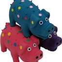 3 Pack 4 Inch Mini Latex Dog Squeaky Toys Goblet Pig Dog Toy for Mimi Small Dogs (Red & Blue & Purple)