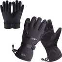 Waterproof Ski Snowboard Gloves with 3M Thinsulate,Zipper Pocket, Air Vent, Cold Weather Gloves for Men (Small)