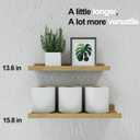 Floating Shelves for Wall Decor, Wall Mounted Wood Storage Shelf for Bedroom, Living Room, Bathroom, Kitchen, Nursery, Display Picture Ledge Shelf with Lip Set of 2-14 Inches, Oak