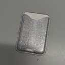 Shorogyt Compatible with Magsafe Wallet Magnetic Card Holder - Glitter Silver Phone Wallets for Women Teen Girls for iPhone 17/16/15/14/13/12 Series Slim for Apple Mag RFID Magnet, Fit 3 Cards