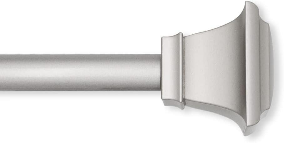 Lumino Square Single Curtain Rod Set, 5/8" Diameter - Starting at $14.99 - (With Multiple Color Options), Curtain Rod, Drapery Rod, Decorative Rod, Dcor, Nickel, 30-84" Width