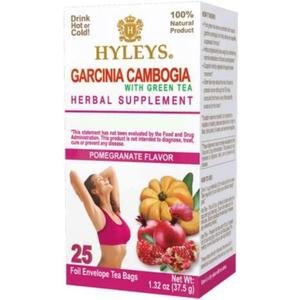 3 x HYLEYS Tea Garcinia Cambogia Green Tea with Pomegranate Flavor - 25 Tea Bags (EXP 11/30/26)