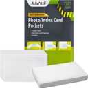 Juvale Photo Sleeves - 5.5 x 8.8 Inches, Clear, 50 Pack - Index Card Holder & Label Sleeves for Planners - Top-Load Card Protector - Office Supplies
