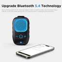 ShellHome Wearable Bluetooth Speaker, 30H Working Time Clip-On Wireless Jobsite Pro Water-Resistant Portable Speaker Built-in Mic for Hands-Free Music and Calls, Blue, Non-Magnet