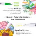 48 Colors Markers for Adult Coloring Books No Bleeding - Dual Tip Water Based Art Coloring Markers Set for Drawing, Painting, Fine Tip and Brush Tip Brush Pens for Artists(White Barrel)