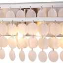 TOCHIC Bathroom Vanity Light with Natural Capiz Shell Shade, Brushed Nickel Coastal 3 Lights Vanity Light, Modern Wall Mount Lighting Fixture for Mirror Cabinets, Powder Room, Bedroom Living Room 23W