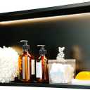 Shower Niche No Tile Needed with Waterproof LED Light Strip for Bathroom Storage Bathroom for Shower Wall Lighted NichesStainless Steel Waterproof ShelfMatte Black 24 x 12 in