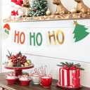 3 x HOUSE OF PARTY Christmas Banner - "HO HO HO" Christmas Sign, Festive Santa Claus & Christmas Tree Garland for Holiday Decorations, Xmas Party Office Supplies for Mantel & Wall Decor, Reusable (Style 1)