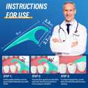 Floss Picks, 300 Count Mint Dental Floss Picks, Toothpicks with 5 Travel Cases for Extra Convenience, Helps Prevent Cavities, Remove Plaque & Freshen Breath, Premium Floss Sticks for Family