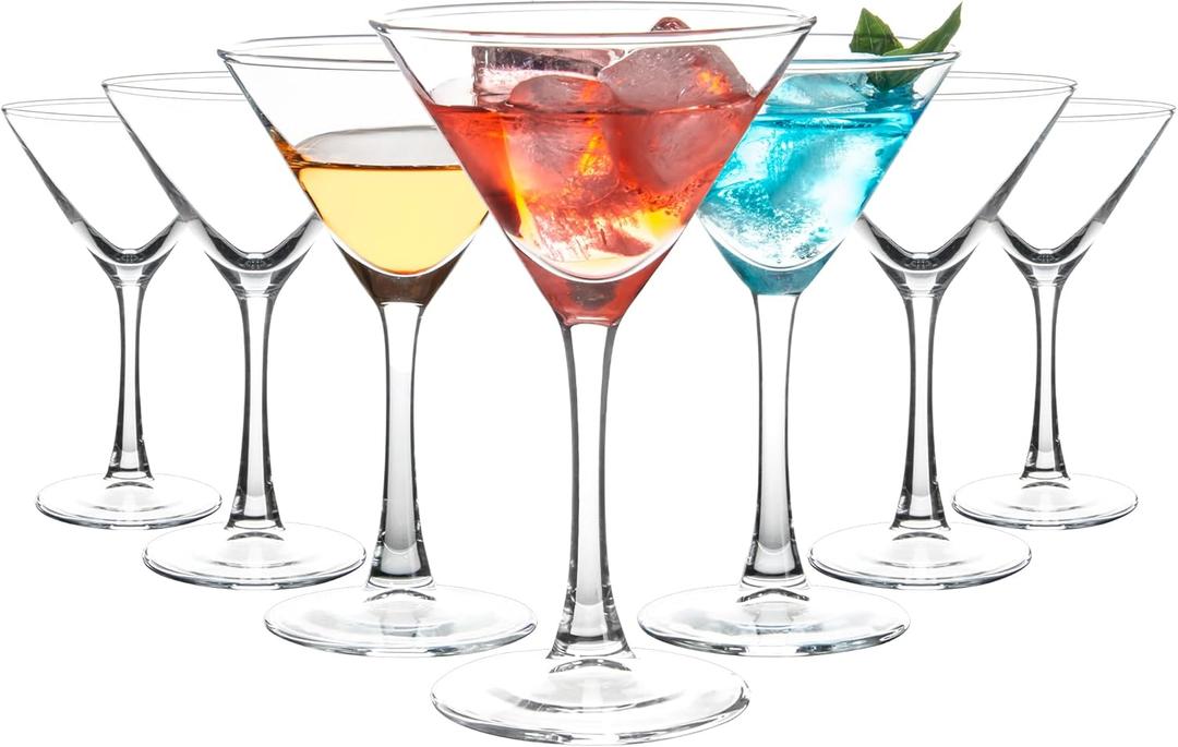 UMI UMIZILI Martini Glasses Set of 7  Classic Cocktail Martini, Margarita, Whiskey, Tequila Glass for Engagements, Weddings, Corporate Events, Parties Gifts, Dishwasher Safe, Clear
