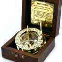 SARA NAUTICAL Antique Brass Sundial Compass, Sundial Clock in Box Gift Sun Clock Ship Replica Watch,Ship Decorations
