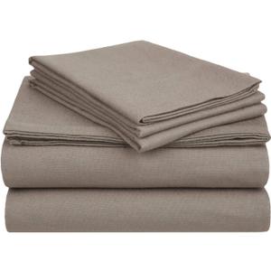 Cotton Flannel Sheet Set Soft, Warm and Wrinkle Resistant Queen, Grey