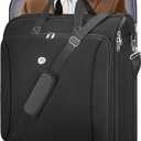 MATEIN Garment Bags for Travel, Large Double Layer Suit Bag Up to 6 Suits with Shoulder Strap, Foldable Carry On Garment Luggage for Hanging Clothes, Convertible Business Suitcase for Men Women, Black