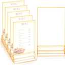 Stockroom Plus Clear Acrylic Sign Holder with Gold Borders, Vertical Stand (6.69x2.76 in, 6 Pack)