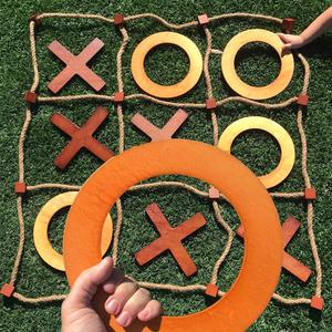 SWOOC Games - Premium Giant Tic Tac Toe Game Outdoor (All Weather) | 3ft x 3ft | Instant Setup, No Assembly | Giant Outdoor Games for Adults and Family | Outside Toys | Large Lawn & Backyard Fun