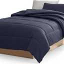 UGG Twin/XL Twin Comforter Set with 1 Pillow Sham, Lightweight Down Alternative Blanket, All Season, Washable & Hypoallergenic Bedding Set for College Apartment or Dorm Essentials, Navy Blue (Lenora)