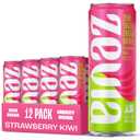 Zevia Zero Sugar Energy Drink, Strawberry Kiwi, 12 oz Cans (12-Pack)  Naturally Sweetened, Zero Calorie Sugar Free Energy - Non-GMO Project Verified, Gluten-Free, Vegan