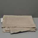 RESARE Waffle Bathroom Runner Rugs, Super Absorbent Bath Mat Non Slip Washable Quick Dry, Upgraded Ultra Soft Boho Bath Rugs with Tassels for Hallway Bedroom Laundry Room, 2'x4'(24"x48"), Pale Beige