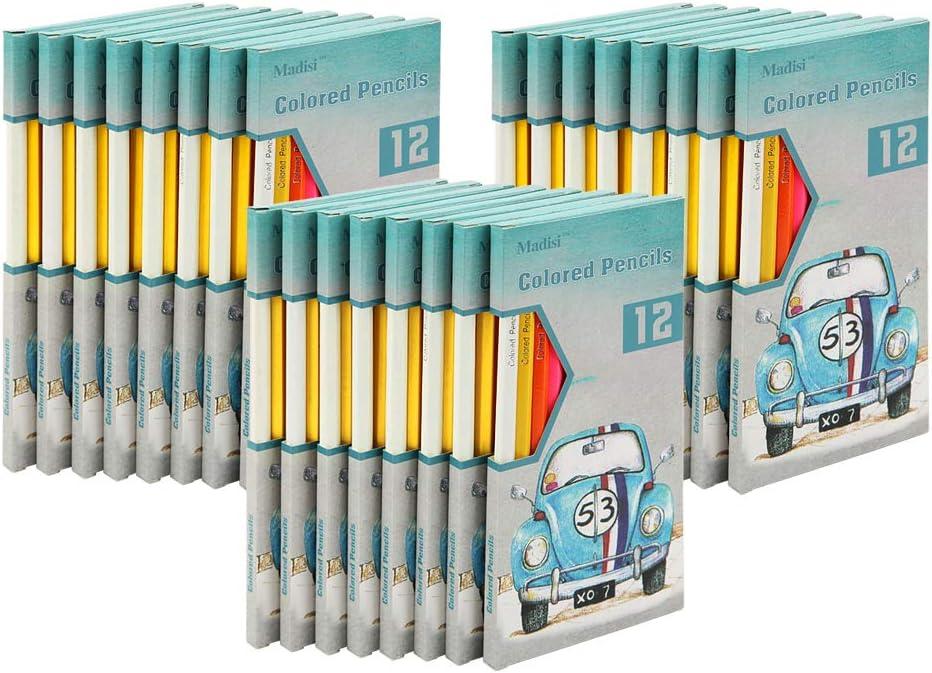 Madisi Colored Pencils Bulk - Pre-Sharpened - 24 Packs of 12-Count - 288 Colored Pencils for Kids