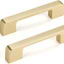 15 Pack 3-3/4 Inch Cabinet Pulls Brushed Gold Cabinet Handles Drawer Pulls Kitchen Cabinet Handles Zinc Alloy Dresser Drawer Pulls Cabinet Hardware (3-3/4 inch (96mm) hole center)