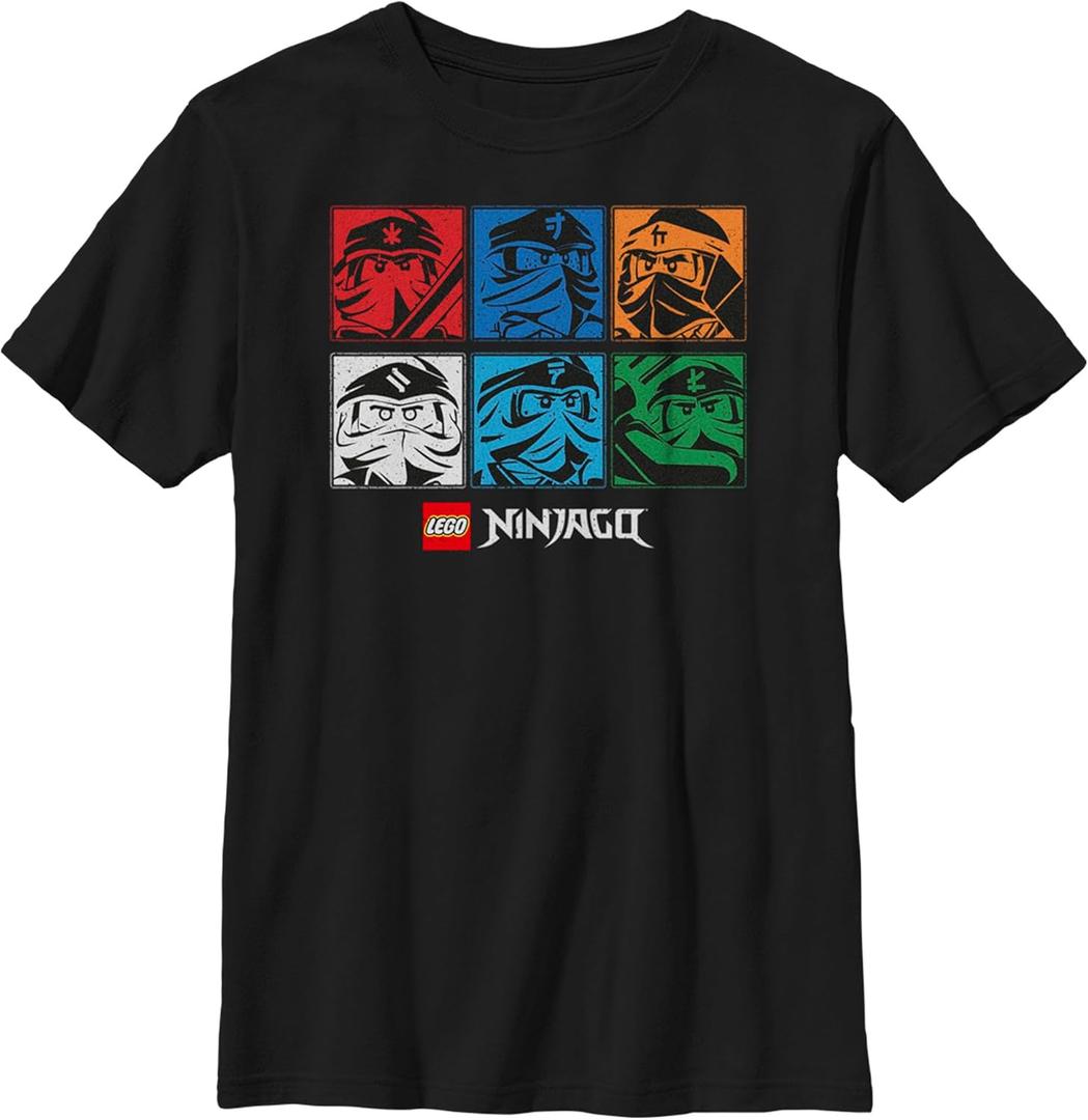Fifth Sun Kids' Lego Ninjago Unite The Colors Boys Short Sleeve Tee Shirt (X-Large, Black)