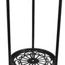 Pissente Heavy Duty Iron Plant Stand, Double Layer Flower Pot Rack, Black Metal Frame, 50x24cm, Indoor Outdoor Use