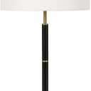 Henn&Hart 25" Tall 2-Light Table Lamp with Fabric Shade in Black/Brass/White, Lamp, Desk Lamp for Home or Office