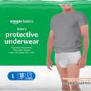 Amazon Basics Maximum Absorbency Incontinence Underwear for Men with Leak Protection, Advanced Odor Protection, Soft Cotton Feel, Large, 18 Count