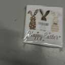 Happy Easter Bunny Rabbit Ears Floral Leaves Easter Decoration Bunny Wooden Sign Spring Yard Rabbit Dcor for Home Farmhouse Farm Kitchen Dining Room Bathroom Shelf Table-156