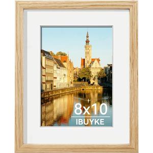 IBUYKE 8x10 Picture Frame, Solid Oak Wood 8x10 Photo Frame with Mat to 5x7, 10x8 Picture Frames With Tempered Glass, Tabletop or Wall Mount Display, Home Decor, Natural Oak 8 x 10 Frame (2 Pack) IBUYKE 8x10 Picture Frame, Solid Oak Wood 8x10 Photo Frame with Mat to 5x7, 10x8 Picture Frames With Tempered Glass, Tabletop or Wall Mount Display, Home Decor, Natural Oak 8 x 10 Frame (2 Pack)