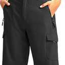 Women's 10" Hiking Golf Long Shorts with 5 Pockets Knee Length Lightweight Quick Dry Cargo Bermuda Shorts for Women (Large, Black)