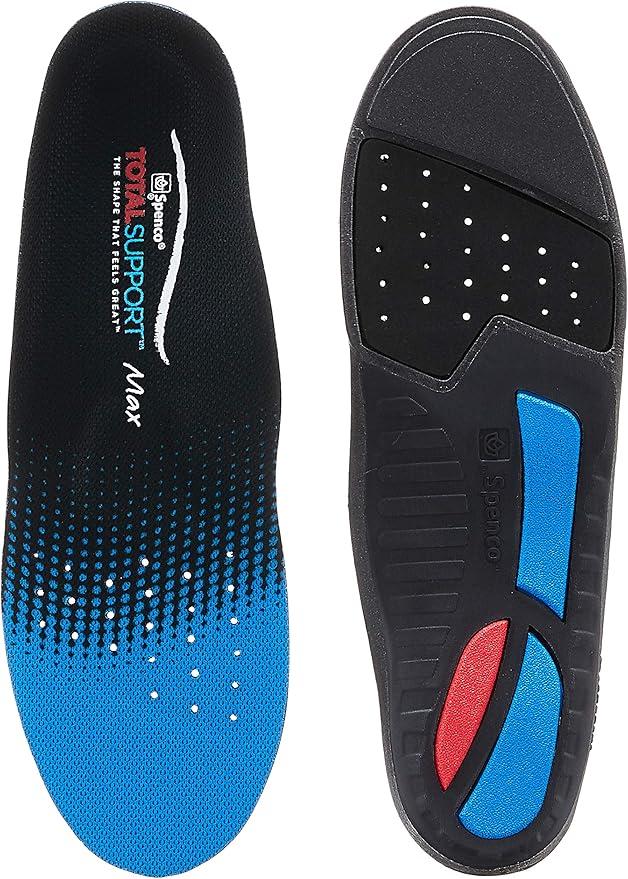 Spenco Total Support Max Shoe Insoles - Orthotic Metatarsal Arch Support Inserts - Absorbs Shock, Reduces Over-Pronation, Conforms to Foot Contours, Deep Heel Cupping Women's 5-6.5