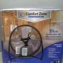 Comfort Zone 20-Inch High-Velocity Industrial Floor Fan, Heavy-Duty 3-Speed Metal Shop Fan with 180° Adjustable Tilt & Carry Handle, Quiet Vibration-Free Cooling for Garage, Workshop, & Home