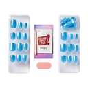 Kiss Impress No Glue Mani Press On Nails, Color FX, 'Meta', Blue, Short Size, Squoval Shape, Includes 30 Nails, Prep Pad, Instructions Sheet, 1 Manicure Stick, 1 Mini File