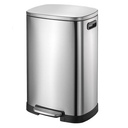 LUNIZ Kitchen Trash Can Super Large Capacity Stainless Steel Trash Can 50L Office Home Kitchen Outdoor Indoor Foot-Type Sortable Trash Can Office Wastebasket (Silver)