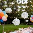 BIG KEYS 4-Piece Set of Paper Flowers, Garland Decorations, White Paper Ball Garlands, Suitable for Birthday Decorations, Baby baptisms, Wedding engagements, Wedding banquets, and Christmas..