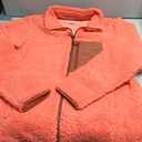Amazon Essentials Women's Sherpa Long-Sleeve Mock Neck Full-Zip Jacket with Woven Trim,  Brown Coral Pink Color Block, XX-Large