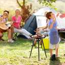 Round Side Table, Small Round End Table Bedside Table, Metal Patio SideTable for Living Room, Bedroom Patio Yard Porch Garden Balcony Bedside Plant Stand Indoor Outdoor, 13 * 21.25 Inches