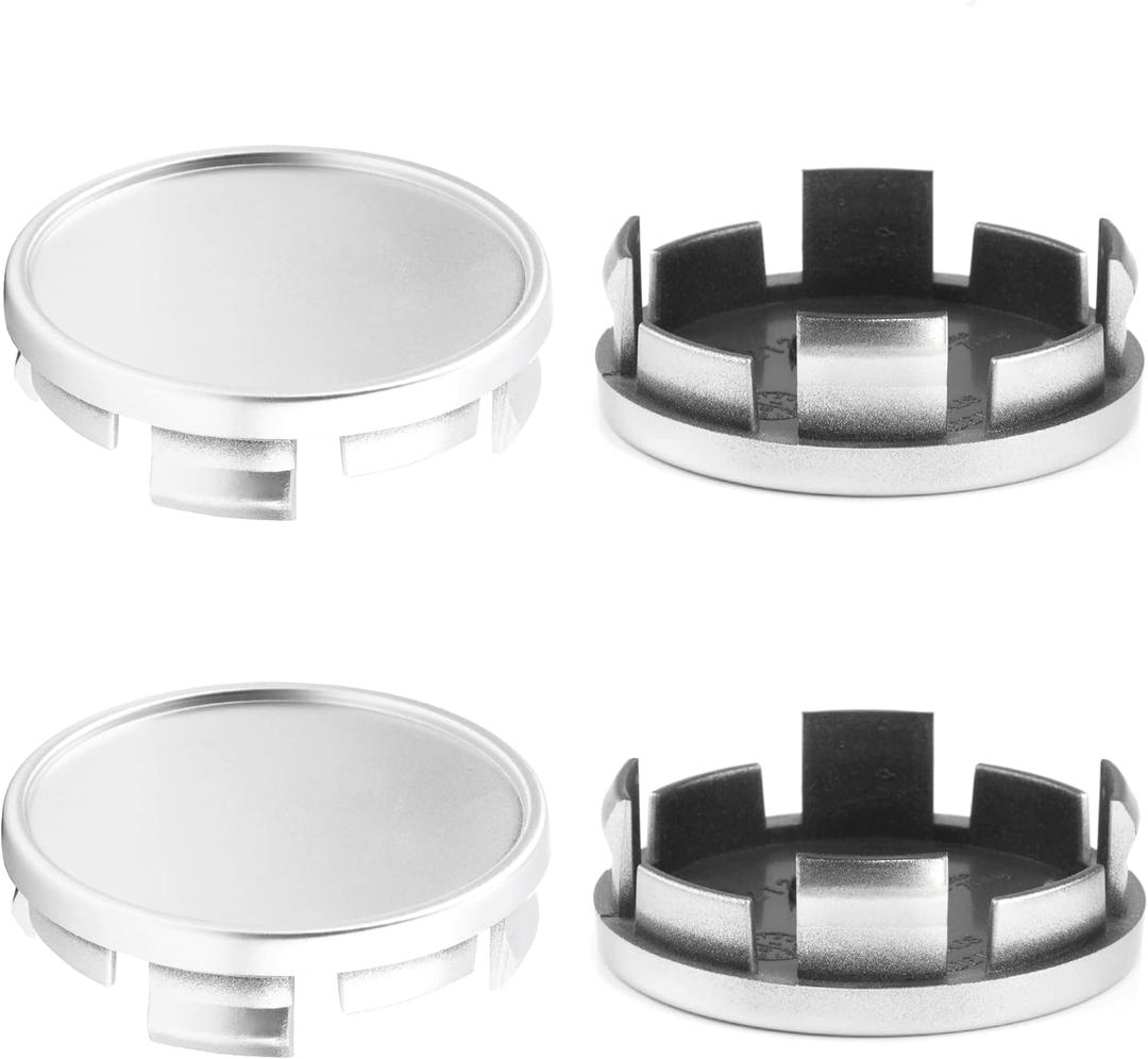 4Pcs 63mm(2.48inch) Wheel Center Caps for Dodge/Jeep/Chevy/Toyota/Lexus Wheel Rim Replacement Hub Cap, (Silver, Out 63mm, Inner 59mm)
