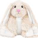 Bunny Microwavable Stuffed Animal  1.5 lb Unscented Heating Pad Plush, Soft Cozy Bunny Toy for Relaxation and Comfort, Gift for Women, Girls, Adults & Kids by Happy Fuel, Ivory