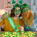 180Pcs St. Patrick's Day Accessories Party Favor Set, Tattoo Stickers, Necklaces, Bracelets, Shamrock Glasses, Headbands, Mustaches, Coins and Kiss Me I'm Irish Sash for Irish Party Supplies