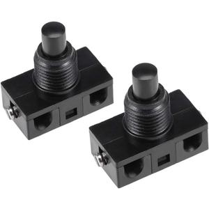 uxcell Inline Foot Pedal Push Button Switch, UFO Type Lamp Lighting Foot Control Latching ON/Off Footswitch Black 2 Pcs