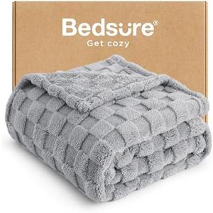 Bedsure Silver Grey Throw Blanket for Couch - Super Soft Cozy Blankets for Women, Cute Small Fleece Throws for Girls, 50x70 Inches