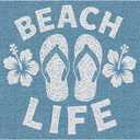 Beach Life Door Mat, Retro Blue Coastal Beach Doormat Bathmat for Home Bathroom Indoor Outdoor Entrance Porch, Nautical Ocean Welcome Mats for Front Door Entryway, 17x30 Inches