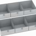 DIMJ Closet Storage Bins 6 Pack - Fabric Trapezoid Closet Organizer Bin, Foldable Storage Baskets for Shelves, Closet Shelf Organizer, Clothing Storage Box for Toys, Books, Towel, Clothes, Gray (6 Bins 11.4"x11.4"x7.8")