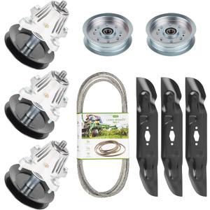 54" Deck Spindle Rebuild Kit for 742-05086 618-0923 Spindle, for Cub Cadet for MTD XT1-GT54, XT1-ST54, ZT1-54,for Craftsman Z5800 Z7600 T3200, 3 Blades 742P05086 742-05082 Idlers and 1 139" Belt