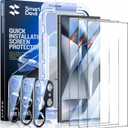 SMARTDEVIL [3+3 Pack for Samsung Galaxy S24 Ultra Screen Protector with Camera Lens Protector,Full Coverage,Finger Print Reader Compatible, Clear 9H Tempered Glass